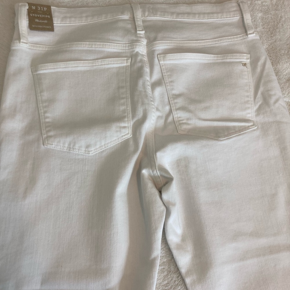 Madewell white button up skinny jeans - size 31 petite